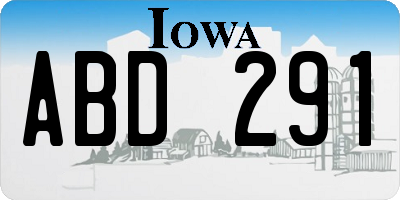 IA license plate ABD291