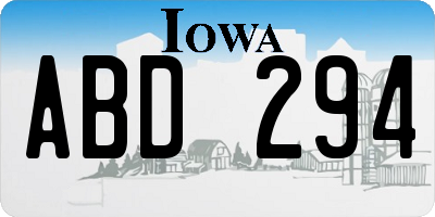 IA license plate ABD294