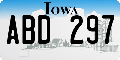 IA license plate ABD297