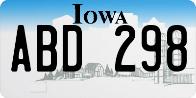IA license plate ABD298