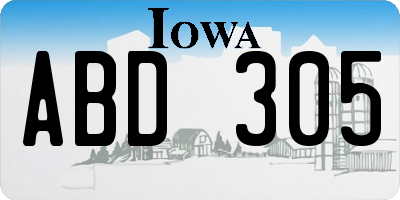 IA license plate ABD305