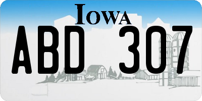 IA license plate ABD307