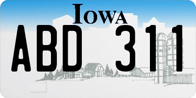 IA license plate ABD311