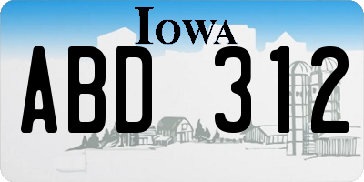 IA license plate ABD312