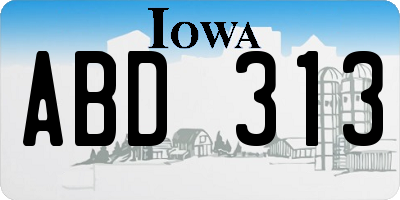 IA license plate ABD313