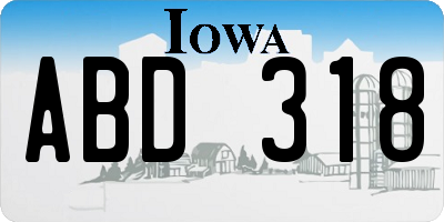 IA license plate ABD318