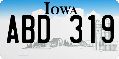 IA license plate ABD319