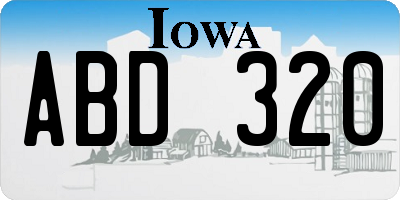 IA license plate ABD320