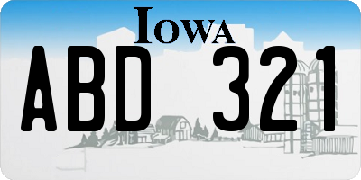 IA license plate ABD321