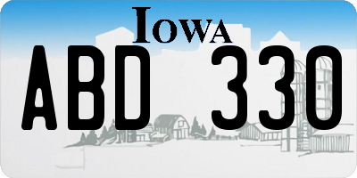 IA license plate ABD330