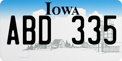 IA license plate ABD335