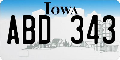 IA license plate ABD343