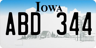 IA license plate ABD344