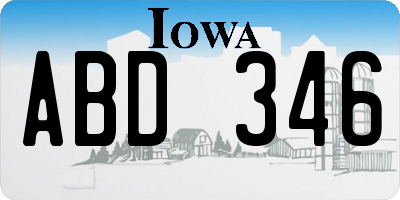 IA license plate ABD346