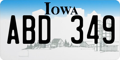 IA license plate ABD349