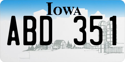 IA license plate ABD351