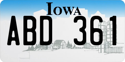 IA license plate ABD361