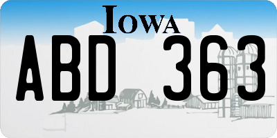 IA license plate ABD363
