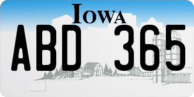 IA license plate ABD365