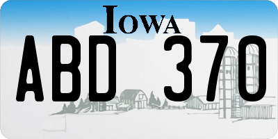 IA license plate ABD370