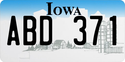 IA license plate ABD371