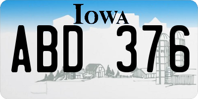 IA license plate ABD376