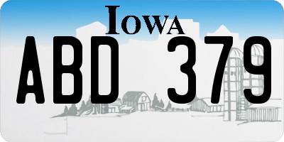IA license plate ABD379
