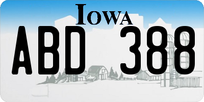 IA license plate ABD388