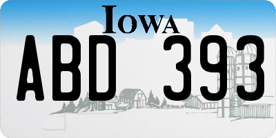 IA license plate ABD393
