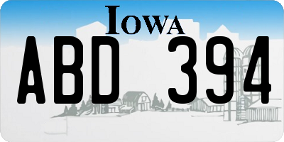 IA license plate ABD394