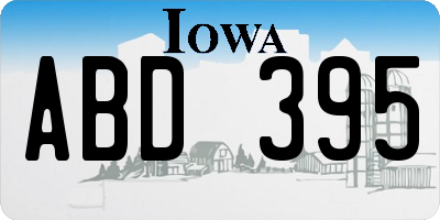 IA license plate ABD395