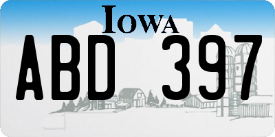 IA license plate ABD397