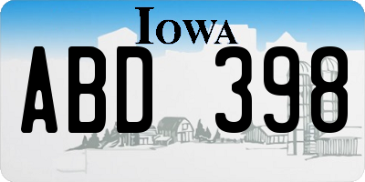 IA license plate ABD398