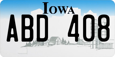 IA license plate ABD408