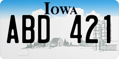 IA license plate ABD421