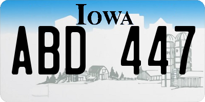 IA license plate ABD447