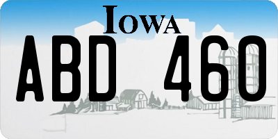 IA license plate ABD460