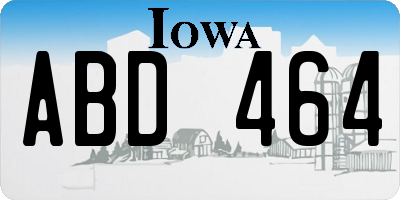IA license plate ABD464