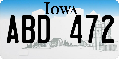 IA license plate ABD472