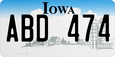 IA license plate ABD474