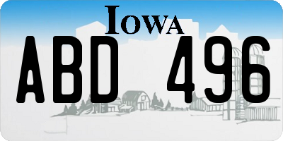 IA license plate ABD496