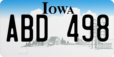 IA license plate ABD498