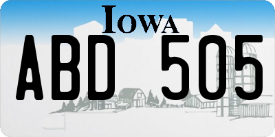 IA license plate ABD505