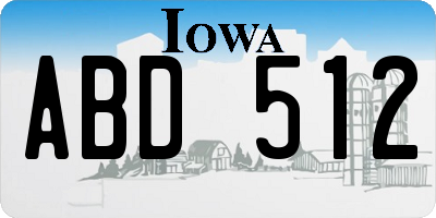 IA license plate ABD512