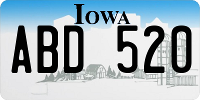 IA license plate ABD520