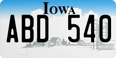 IA license plate ABD540
