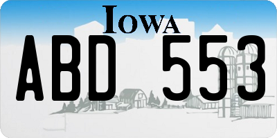 IA license plate ABD553