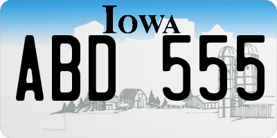 IA license plate ABD555