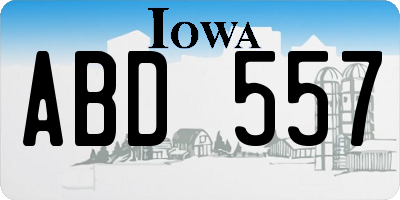 IA license plate ABD557