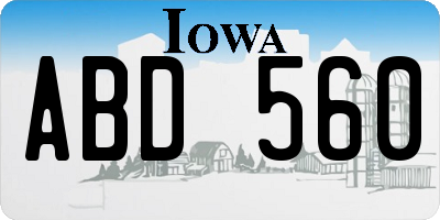 IA license plate ABD560